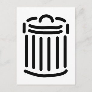 Black Trash Can Symbol Postkarte