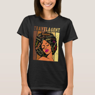 Black Travel Agent Strong Afro American Wo T-Shirt