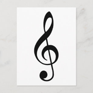 Black Treble Clef Postkarte