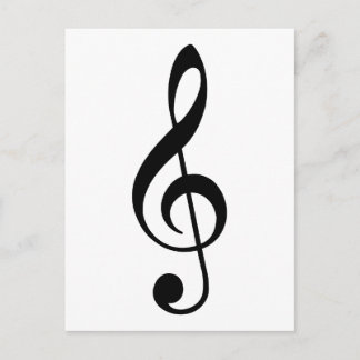 Black Treble Clef Postkarte