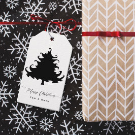 Black Tree Christmas Gift Tags Geschenkanhänger