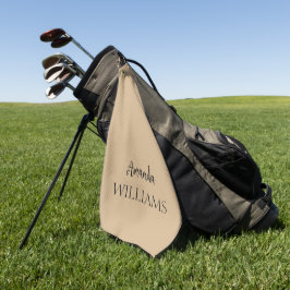 Black Trendy Elegante Vorname | Tan Brown Golfhandtuch
