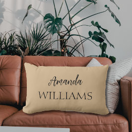 Black Trendy Elegante Vorname | Tan Brown Lendenkissen