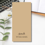 Black Trendy Elegante Vorname | Tan Brown Magnetischer Notizblock<br><div class="desc">Personalisierter Vorname | Tan Brown Solid Color | Classic | elegant | Trendy | Stilvoll | Geschenk. Sie können Ihren Namen, den Namen eines geliebten Menschen oder eine spezielle Nachricht hinzufügen. Ob es ein herzliches Geschenk für jemanden ist, der Ihnen lieb ist oder eine persönliche Leckerei, die Wahl liegt bei...</div>