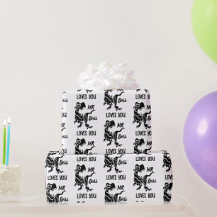 Black Trex The Boss Dino Geschenkpapier