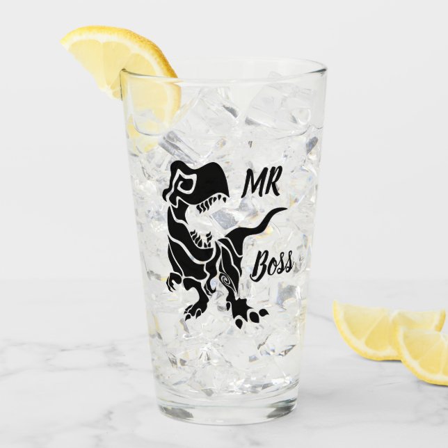 Black Trex The Boss Dino Glas (Vorderseite Ice)