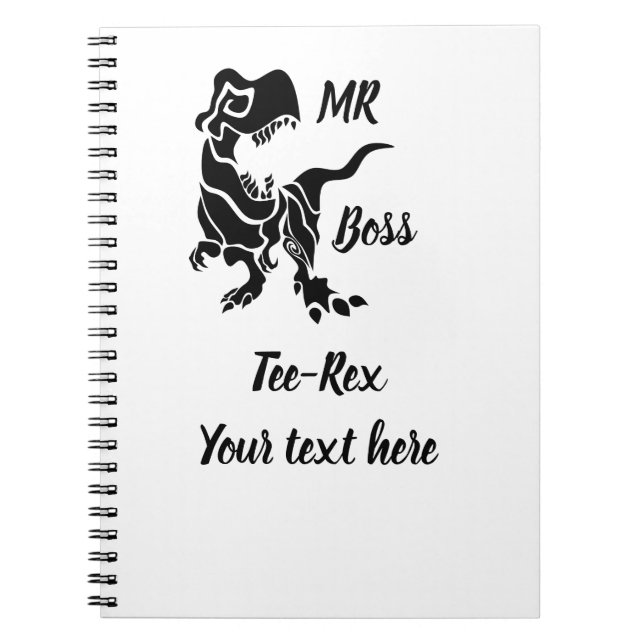 Black Trex The Boss Dino Notizblock (Vorderseite)