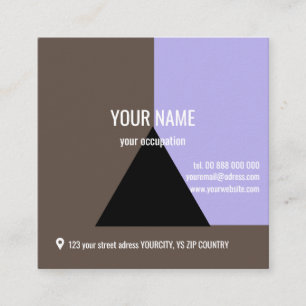 BLACK TRIANGLE Square, 2,5" x 2,5" Business Card Quadratische Visitenkarte