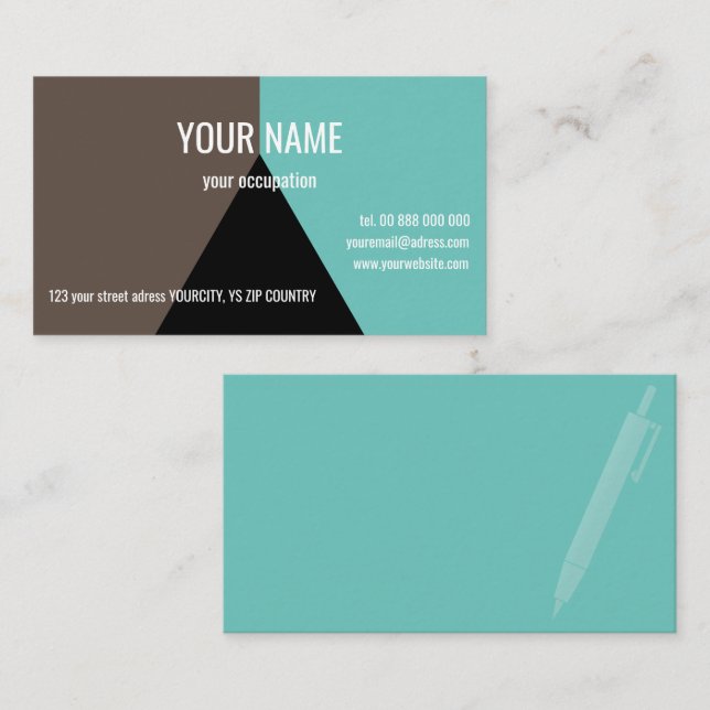 BLACK TRIANGLE Standard, 3,5" x 2,0" Visitenkarte (Vorne/Hinten)