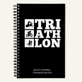 Black ・ Triathlon Training Log & Motivation Notizbuch