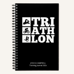 Black ・ Triathlon Training Log & Motivation Notizbuch