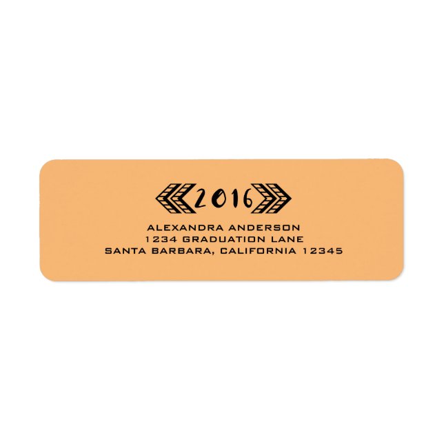 Black Tribal Aztec Abschluss Address Labels (Vorne)