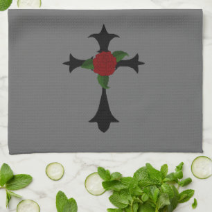 Black Tribal Cross Kitchtuch Geschirrtuch