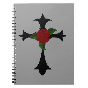 Black Tribal Cross Spiral Notebook Notizblock