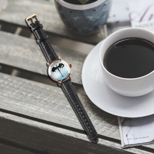 Black Tribal Flight Dragon Fantasy Blue Sky Armbanduhr