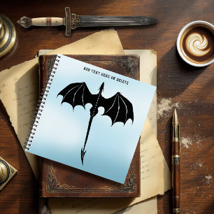Black Tribal Flight Dragon Fantasy Blue Sky Notizbuch