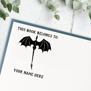 Black Tribal Flight Dragon Fantasy Permastempel