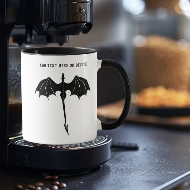 Black Tribal Flight Dragon Fantasy White Tasse (Von Creator hochgeladen)
