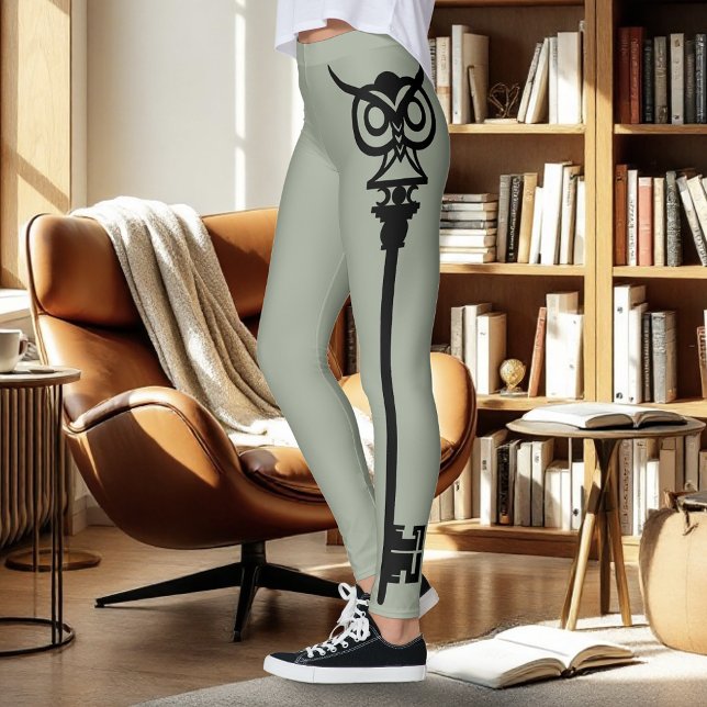 Black Tribal Green Owl Skelton Key Leggings (Von Creator hochgeladen)
