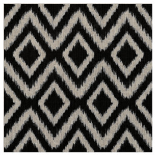 Black Tribal Ikat Zickzack Stoff
