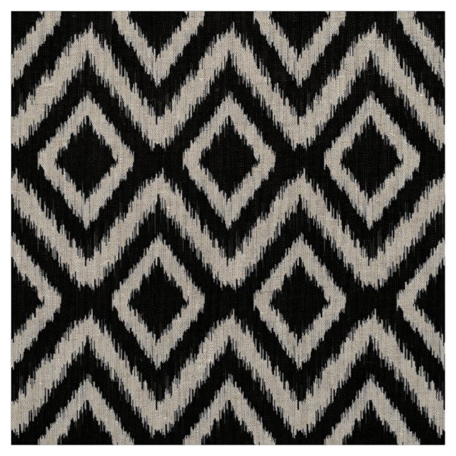 Black Tribal Ikat Zickzack Stoff (Muster)