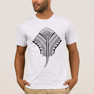 Black Tribal Stingray Manta Ray T-Shirt