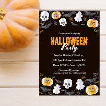 Black Trick oder Treat Halloween Party