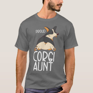 Black Tricolor Corgi Lover Proud Corgi Tante T-Shirt
