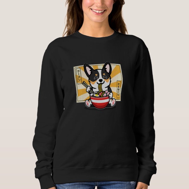 Black Tricolor Corgi Pullover (Vorderseite)