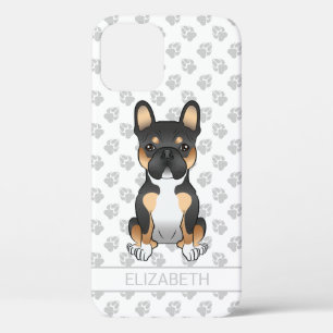 Black Tricolor French Bulldog Frenchie Dog & Name Case-Mate iPhone Hülle