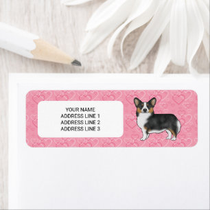 Black Tricolor Pembroke Welsh Corgi Pink Hearts
