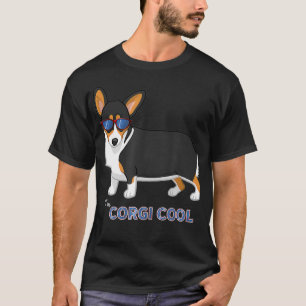Black Tricolor Tailless Pembroke Corgi Cool T-Shirt