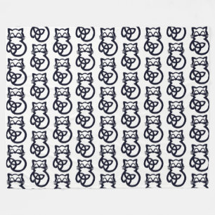 Black Trinity Knot Celtic Cat Fleece Blanket