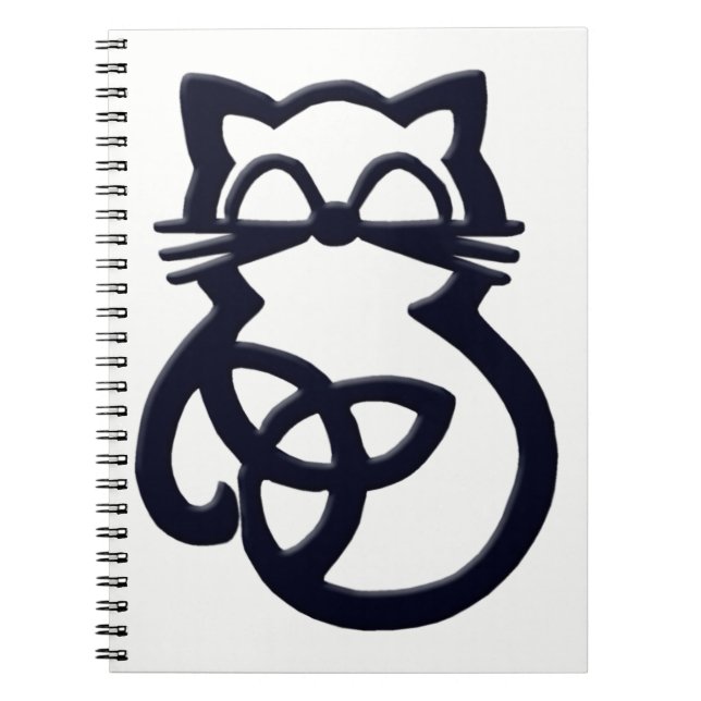 Black Trinity Knot Celtic Cat Notebook Notizblock (Vorderseite)