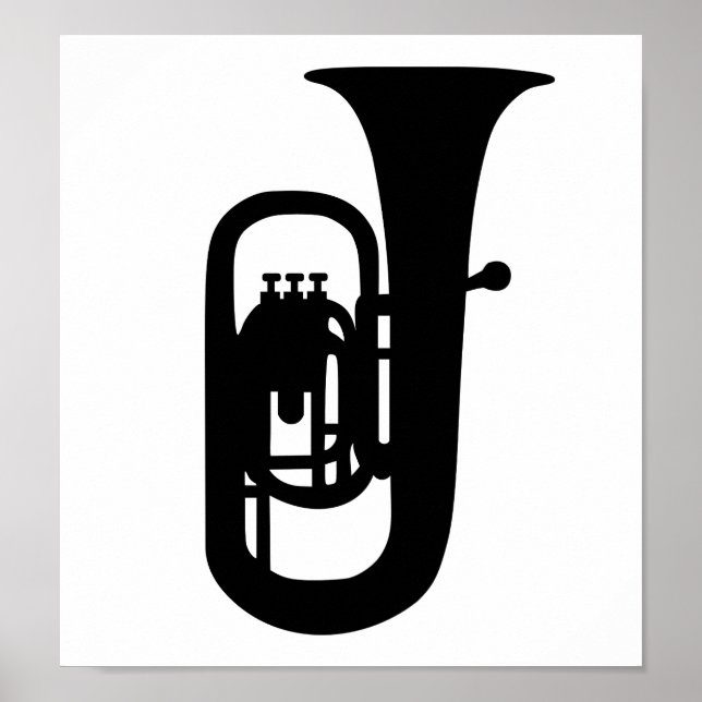 Black Tuba Instrument Poster (Vorne)