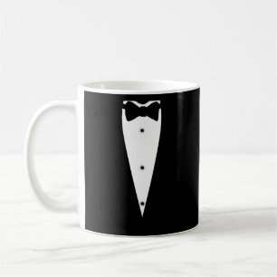 Black Tuxedo Anzug Jacket mit Lapel Bow-Krawatte Kaffeetasse