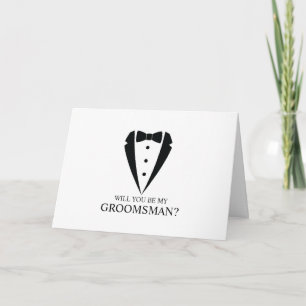 Black Tuxedo Anzug Personalisierter Trauzeuge Vors Einladung