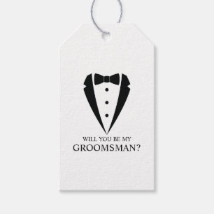 Black Tuxedo Anzug Personalisierter Trauzeuge Vors Geschenkanhänger