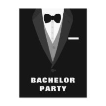 Black Tuxedo Bachelor Party Einladung