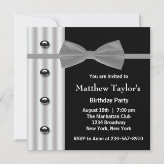 Black Tuxedo Bow Krawatte Mens Birthday Party Einladung