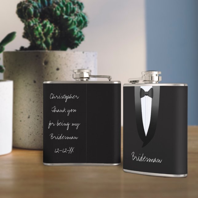 Black Tuxedo Bridesman Wedding Flask Flachmann (Von Creator hochgeladen)