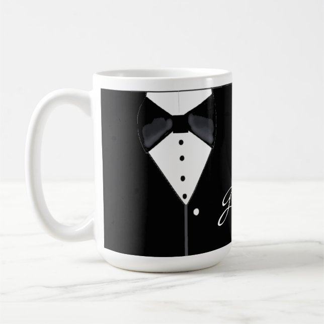 Black Tuxedo Groom Kaffeetasse (Links)