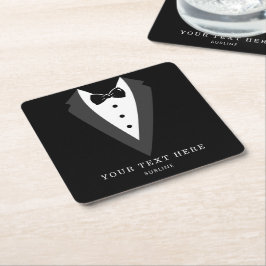 Black Tuxedo Groom Trauzeugen Wedding Party Rechteckiger Pappuntersetzer