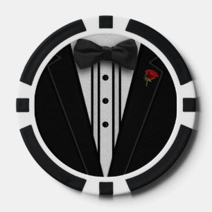 Black Tuxedo mit Bow-Krawatte Pokerchips