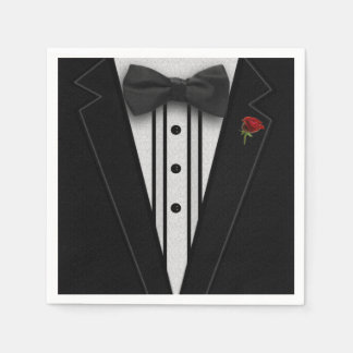 Black Tuxedo mit Bow-Krawatte Serviette