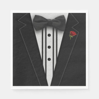 Black Tuxedo mit Bow-Krawatte Serviette