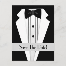 Black Tuxedo Save the Date Ankündigungspostkarte