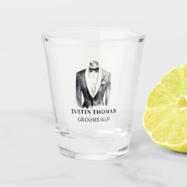 Black Tuxedo Wedding Party Trauzeuge Geschenk Schnapsglas