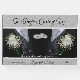 Black Tuxes and Rings Gay Wedding Two Grooms Gästebuch