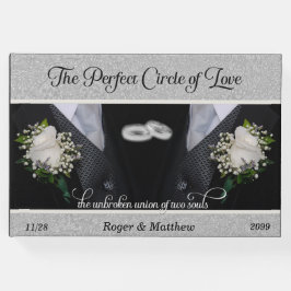 Black Tuxes Gay Wedding zwei Grooms zwei Fotos Gästebuch